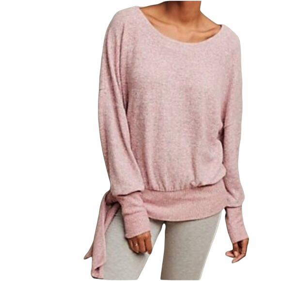 Anthropologie  Saturday/ Sunday  SideTie Pink Sweatshirt Small - Picture 1 of 8